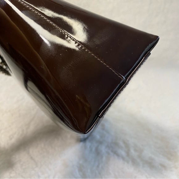 CHANEL BURGUNDY RED PATENT CLASSIC SHOPPER TOTE WITH BIJOUX CHAIN BAG - Picture 10 of 14